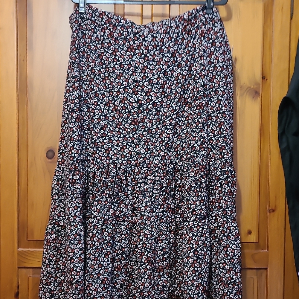 Maurices Black and White Maxi A-Line Skirt